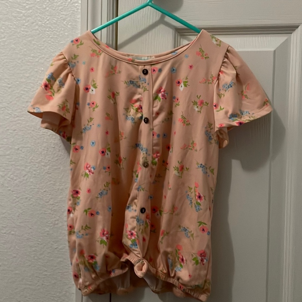 Peach flower shirt